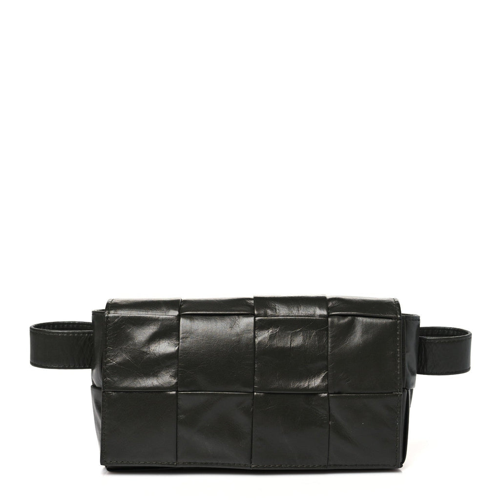 Paper Calfskin Intrecciato Cassette Belt Bag Raintree