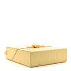 Calfskin Crocodile Embossed Daisey Box Clutch Yellow