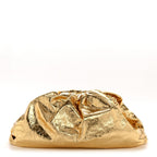 Metallic Crinkled Lambskin The Pouch Oversized Clutch Oro