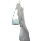 Lambskin Maxi Intrecciato Small Cassette Camera Bag Teal Washed