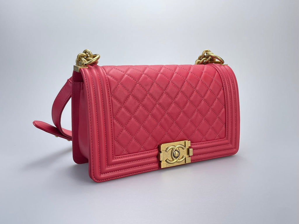 Chanel Medium Le boy Bag in Hot Pink with Gold Hardware