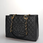 Chanel Black Grand Shopping Tote GST Bag in Caviar Leather with Gold Hardware