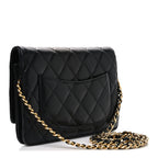 Lambskin Quilted Wallet On Chain WOC Black