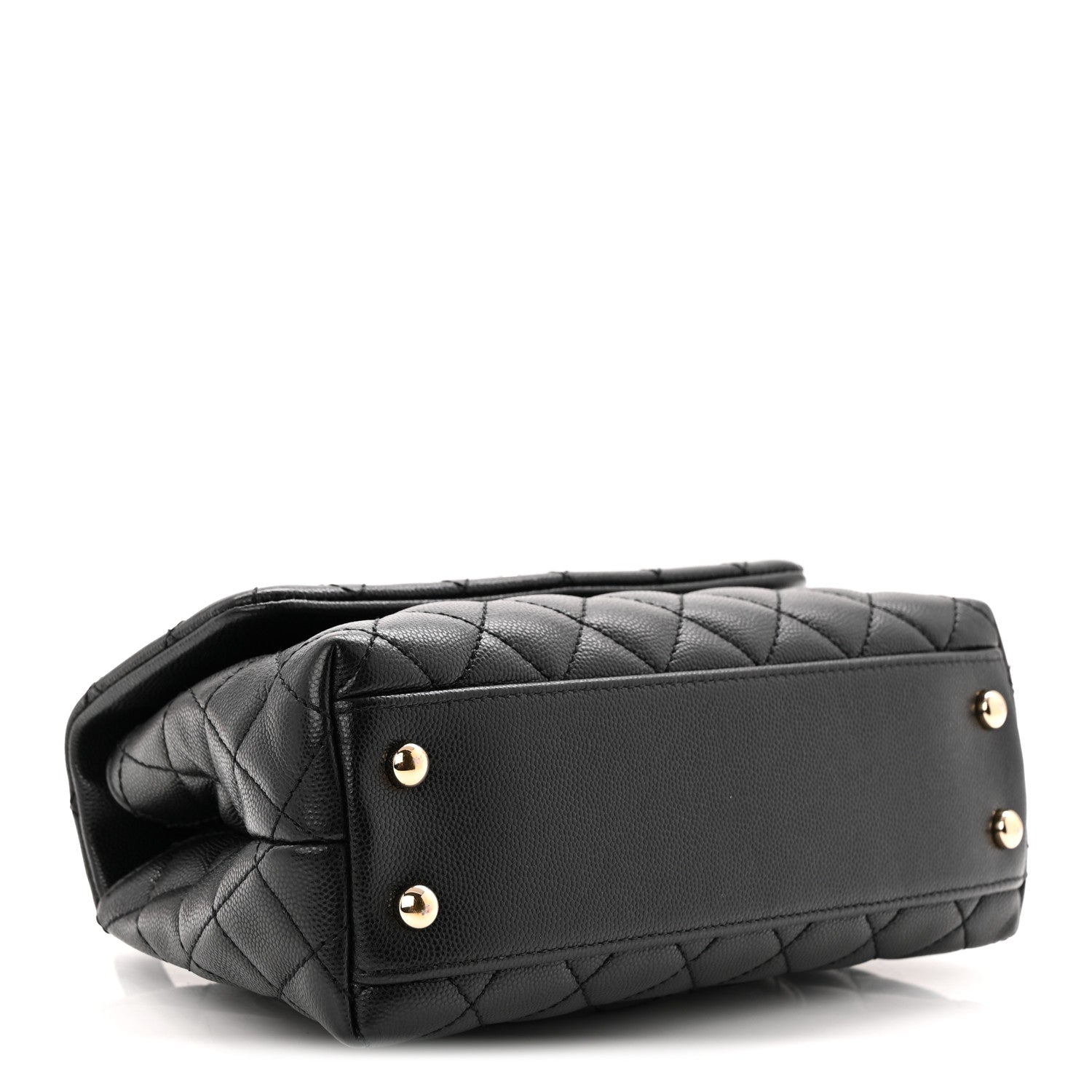 Caviar Quilted Mini Coco Handle Flap Black