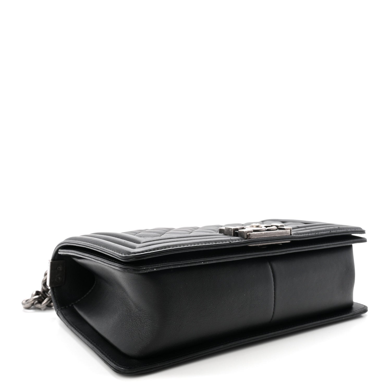 Calfskin Quilted Medium Boy Flap Black