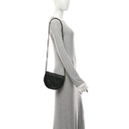 Caviar Quilted Mini Messenger Flap Black