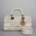 Christian Dior Lady D-Joy Bag in Beige Canvas