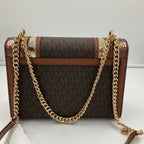 Crossbody Designer By Michael Kors In Brown, Size:Small