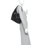 Calfskin Quilted Maxi Hobo Black