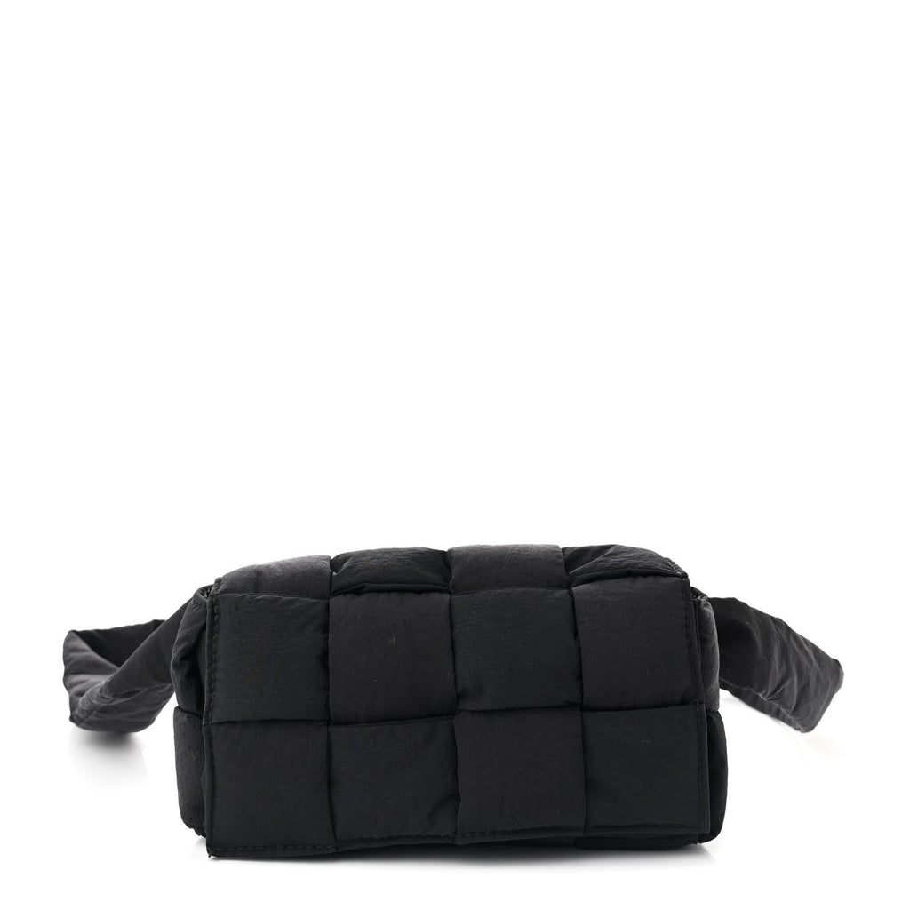 Nylon Intrecciato Padded Tech Mini Cassette Belt Bag Black