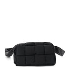 Nylon Intrecciato Padded Tech Mini Cassette Belt Bag Black