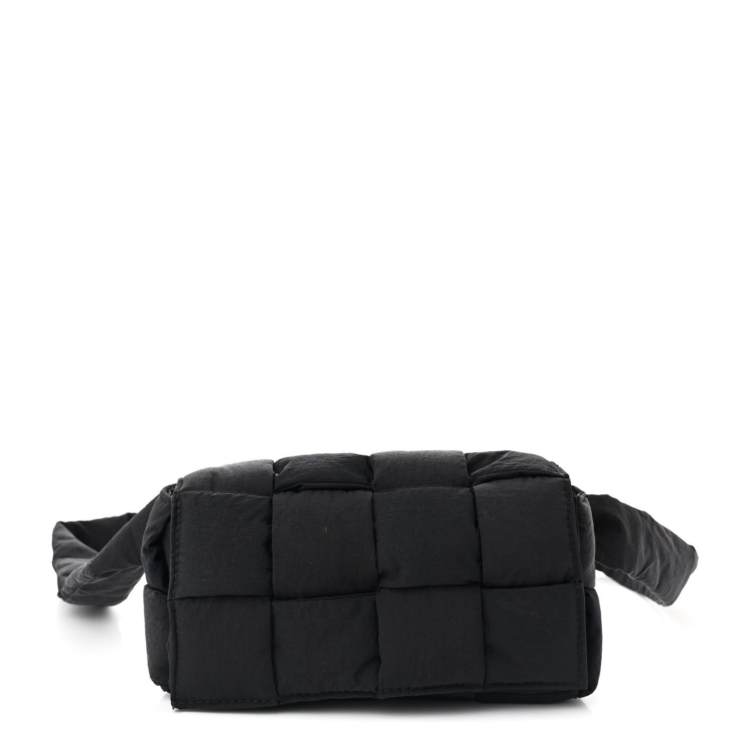 Nylon Intrecciato Padded Tech Mini Cassette Belt Bag Black