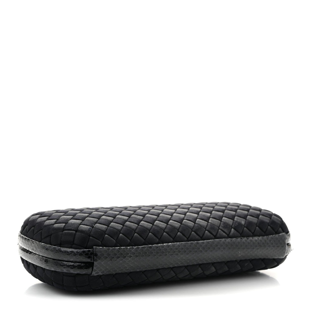 Satin Ayers Intreccio Impero Stretch Knot Clutch Black