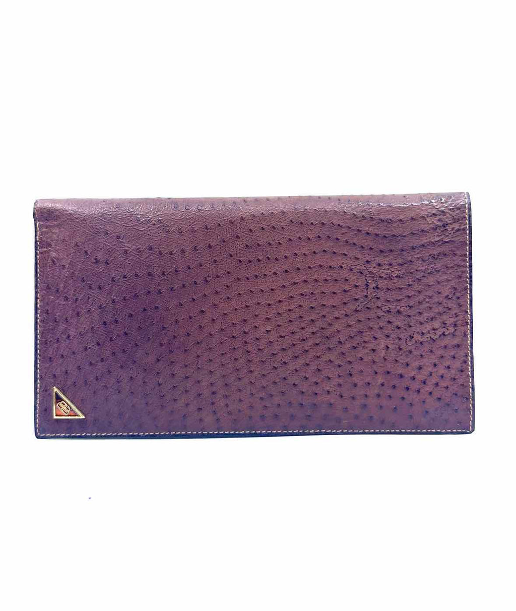 BALENCIAGA Brown Ostrich Wallet