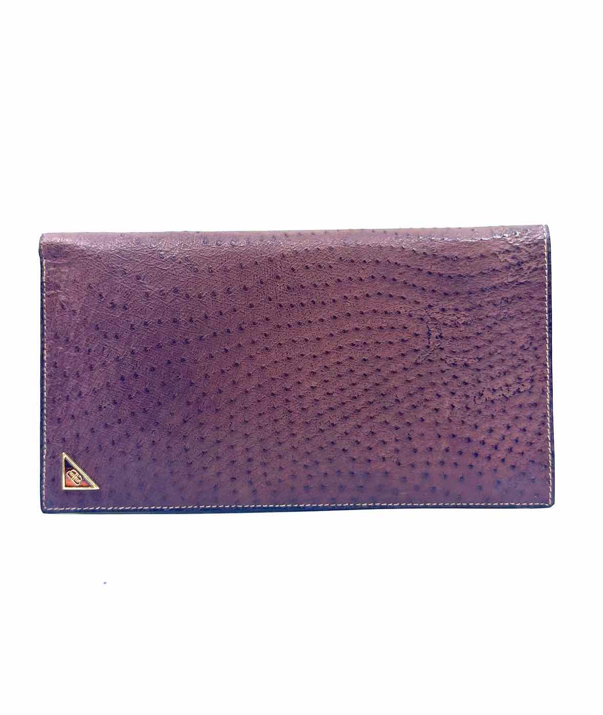 BALENCIAGA Brown Ostrich Wallet