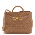 Nappa Intrecciato Small Andiamo Shoulder Bag Biscuit
