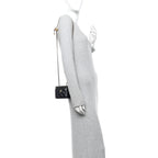 Lambskin Quilted Mini Pearl Crush Vanity Case With Chain Black