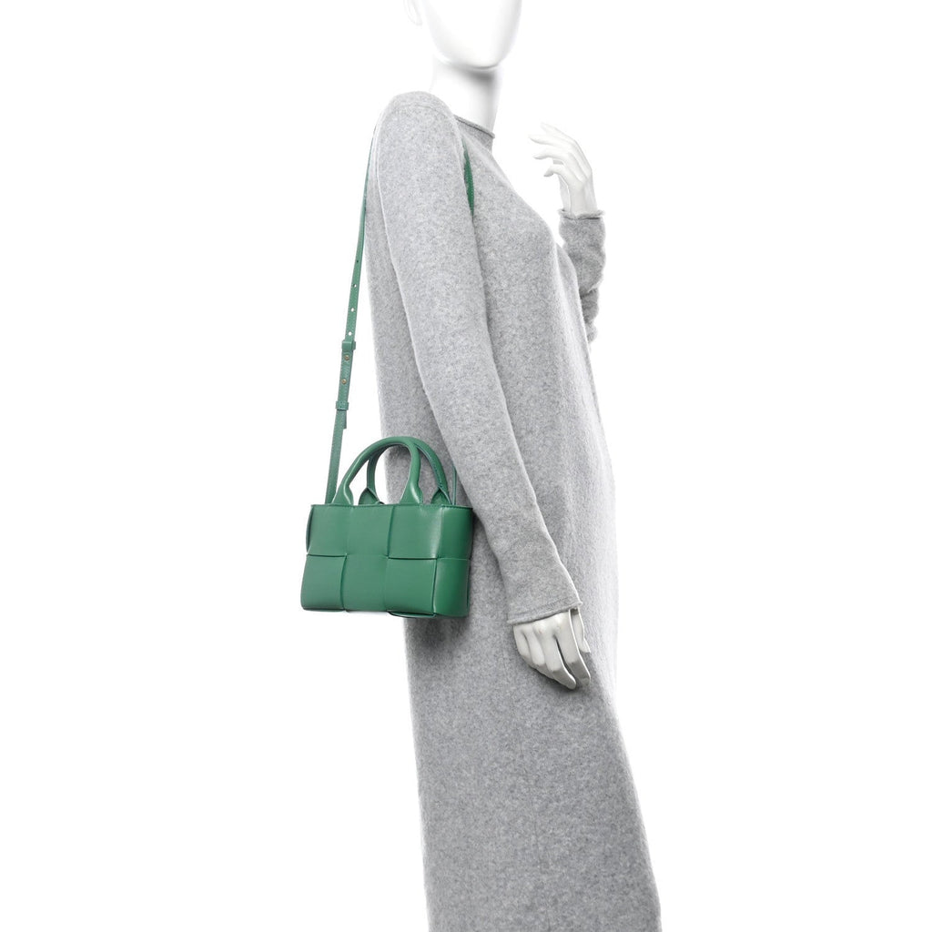 Nappa Maxi Intreccio Mini Arco Tote Green