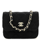 Jersey Quilted Mini VIP Clutch With Chain Black