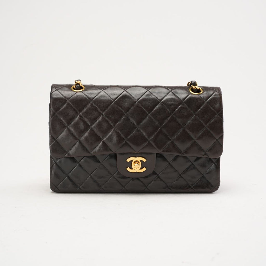 Chanel Vintage Medium Classic Double Flap Leather Black 1999