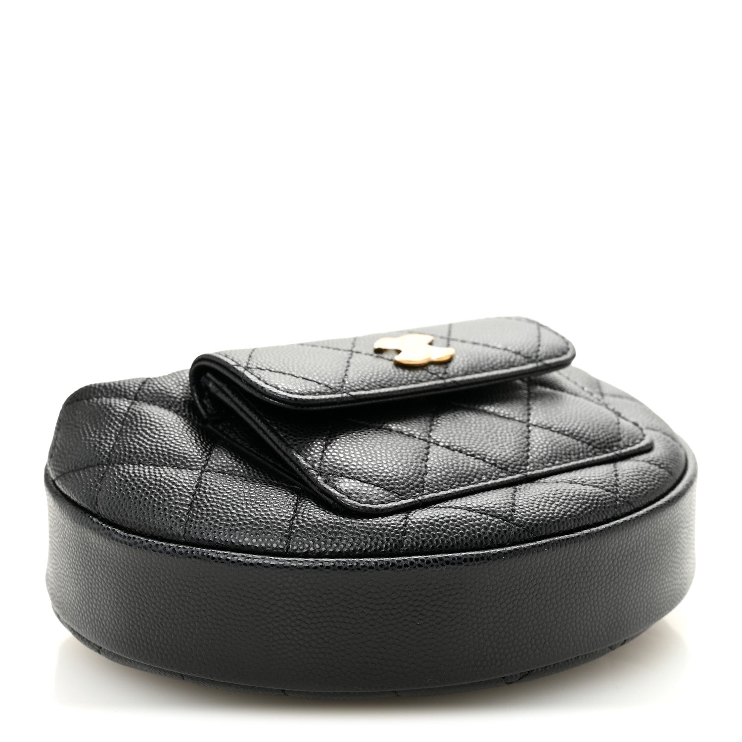 Caviar Quilted Polly Pocket Pouch Hobo Black