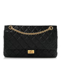 Aged Calfskin Quilted 2.55 Reissue 226 Flap Black