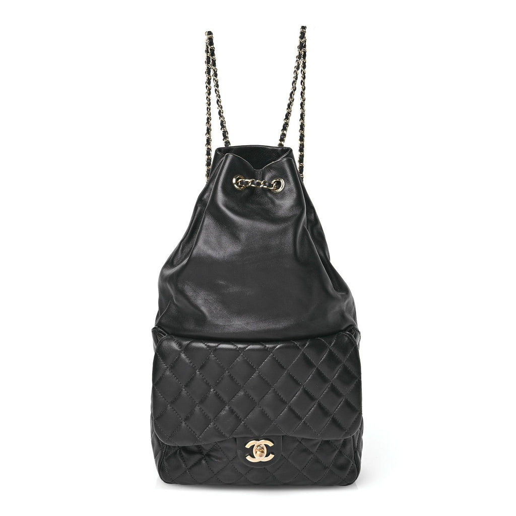 Lambskin Quilted Large In Seoul Backpack Black