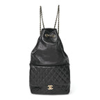 Lambskin Quilted Large In Seoul Backpack Black
