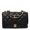 Lambskin Quilted Large CC Funky Town Flap Black