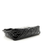 Patent Quilted Jumbo Single Flap Black