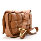 Nappa Maxi Intreccio Padded Cassette Crossbody Bag Caramel