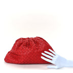 Nappa Maxi Intrecciato The Pouch Oversized Clutch Bright Red
