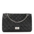 Aged Calfskin Quilted 2.55 Reissue 225 Flap Black