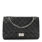Aged Calfskin Quilted 2.55 Reissue 225 Flap Black