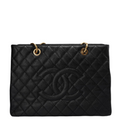 Chanel Medium Grand Shopping Tote Black GST Bag in Caviar Leather with Gold Hardware 2014