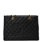 Chanel Medium Grand Shopping Tote Black GST Bag in Caviar Leather with Gold Hardware 2014