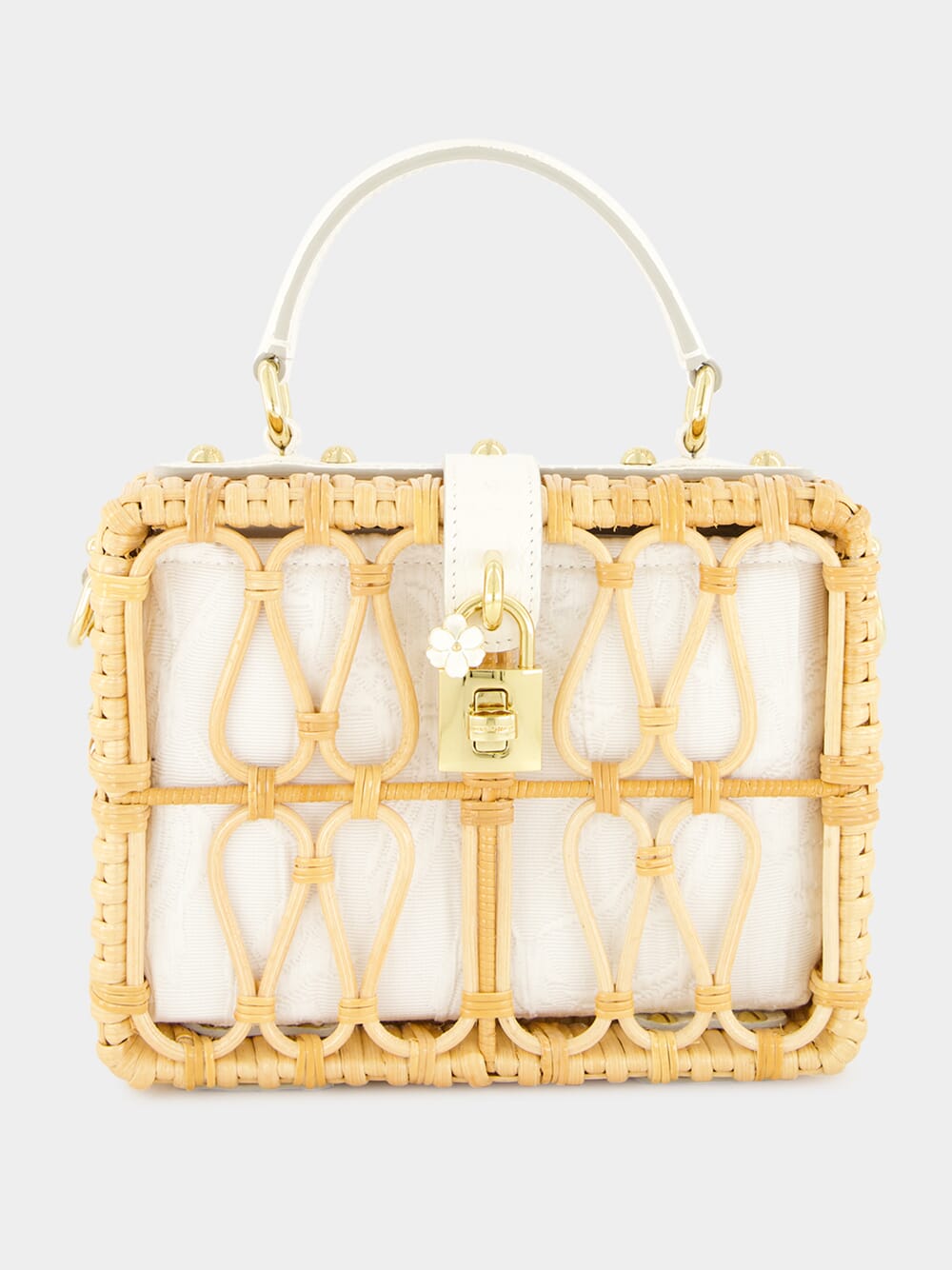 White Wicker Dolce Box Bag