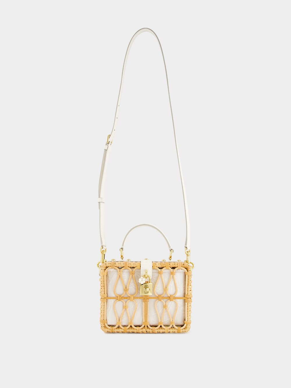 White Wicker Dolce Box Bag