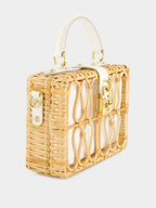 White Wicker Dolce Box Bag
