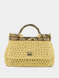 Raffia Python Small Sicily Bag