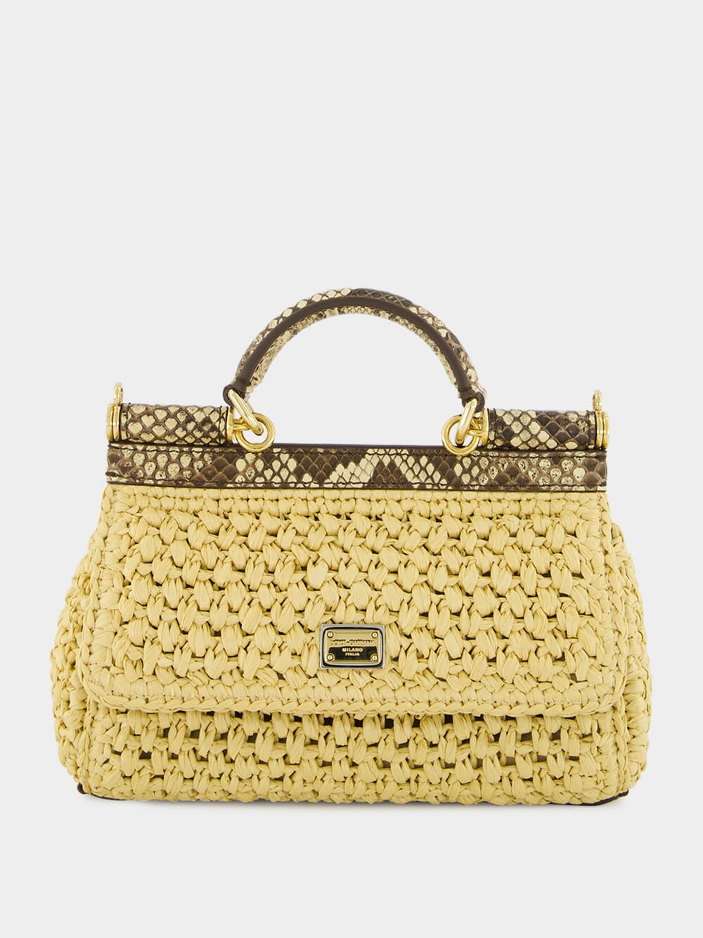 Raffia Python Small Sicily Bag