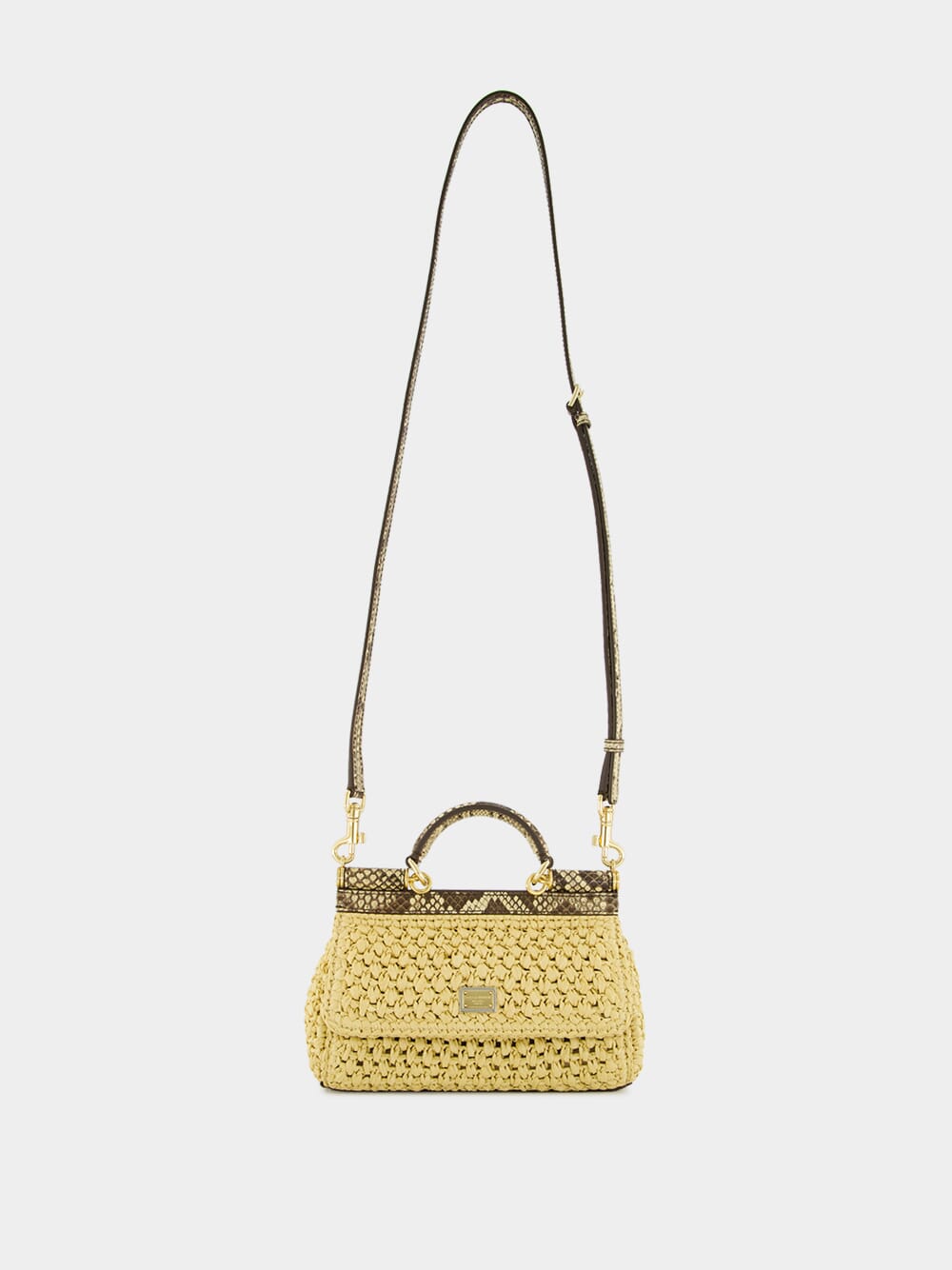 Raffia Python Small Sicily Bag