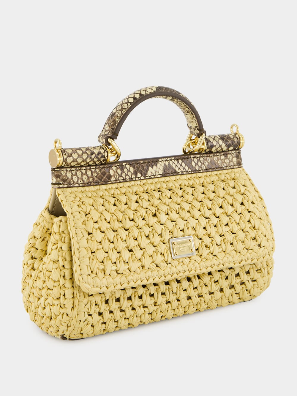Raffia Python Small Sicily Bag