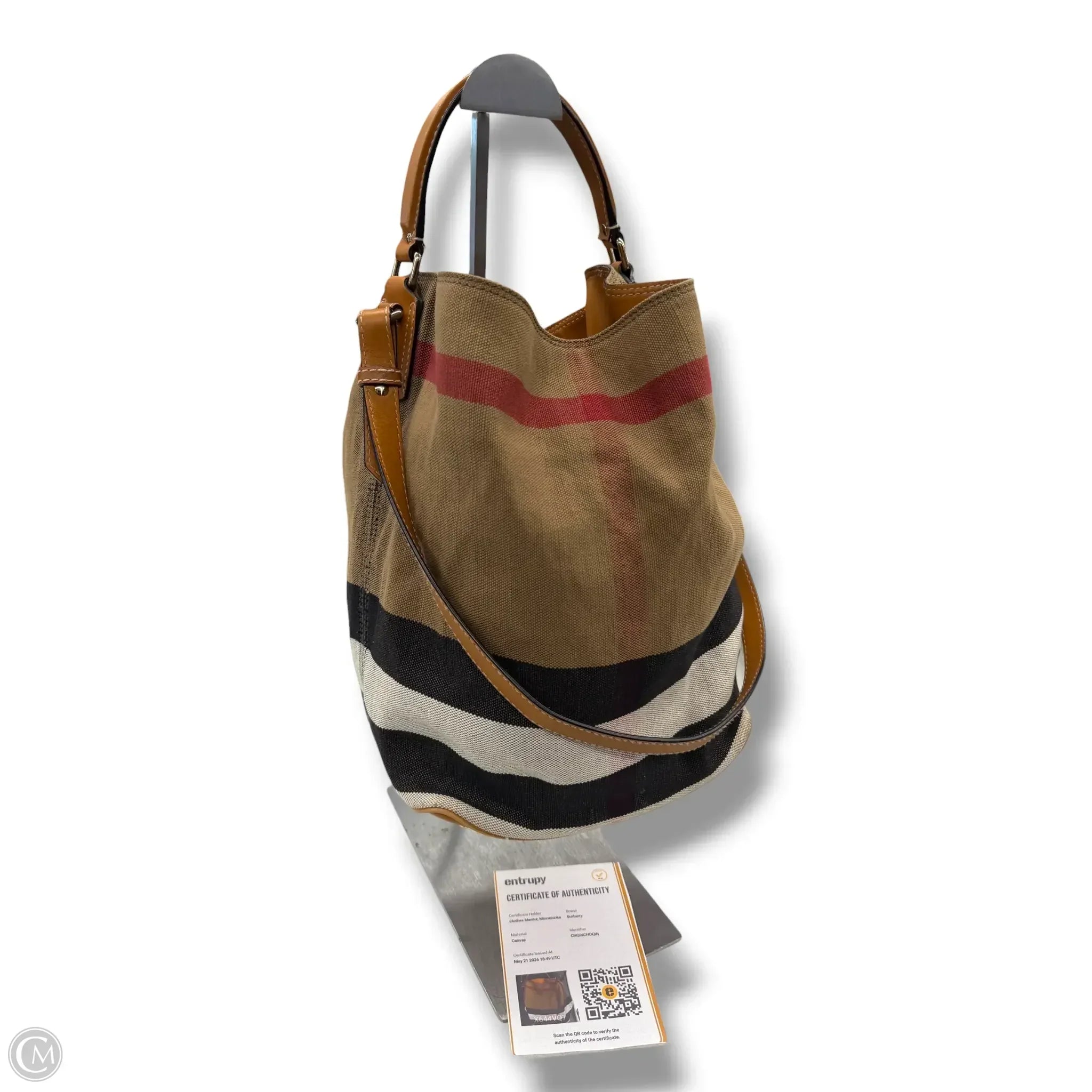 Tote Luxury Designer By Burberry, Size: Medium