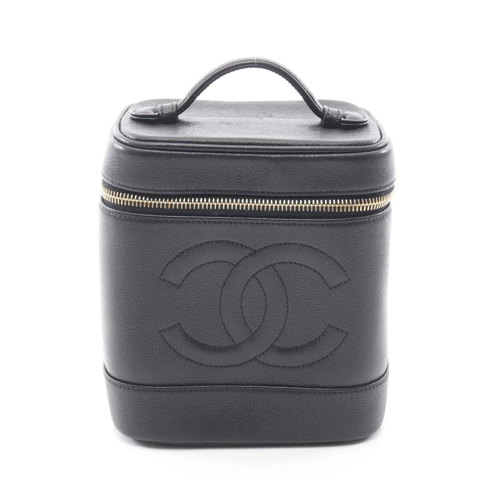 Chanel CC Caviar Vanity Black Case