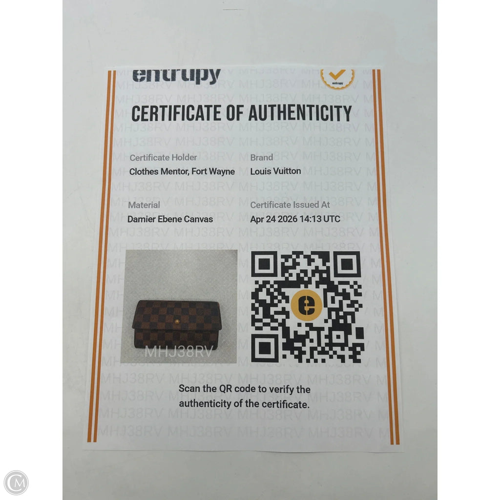 Wallet Luxury Designer By Louis Vuitton, Size: Large