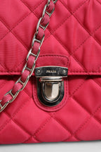 Prada Prada Pink Quilted Tessuto Impuntu Nylon Flap Crossbody Women's Bag (Pre-Loved)