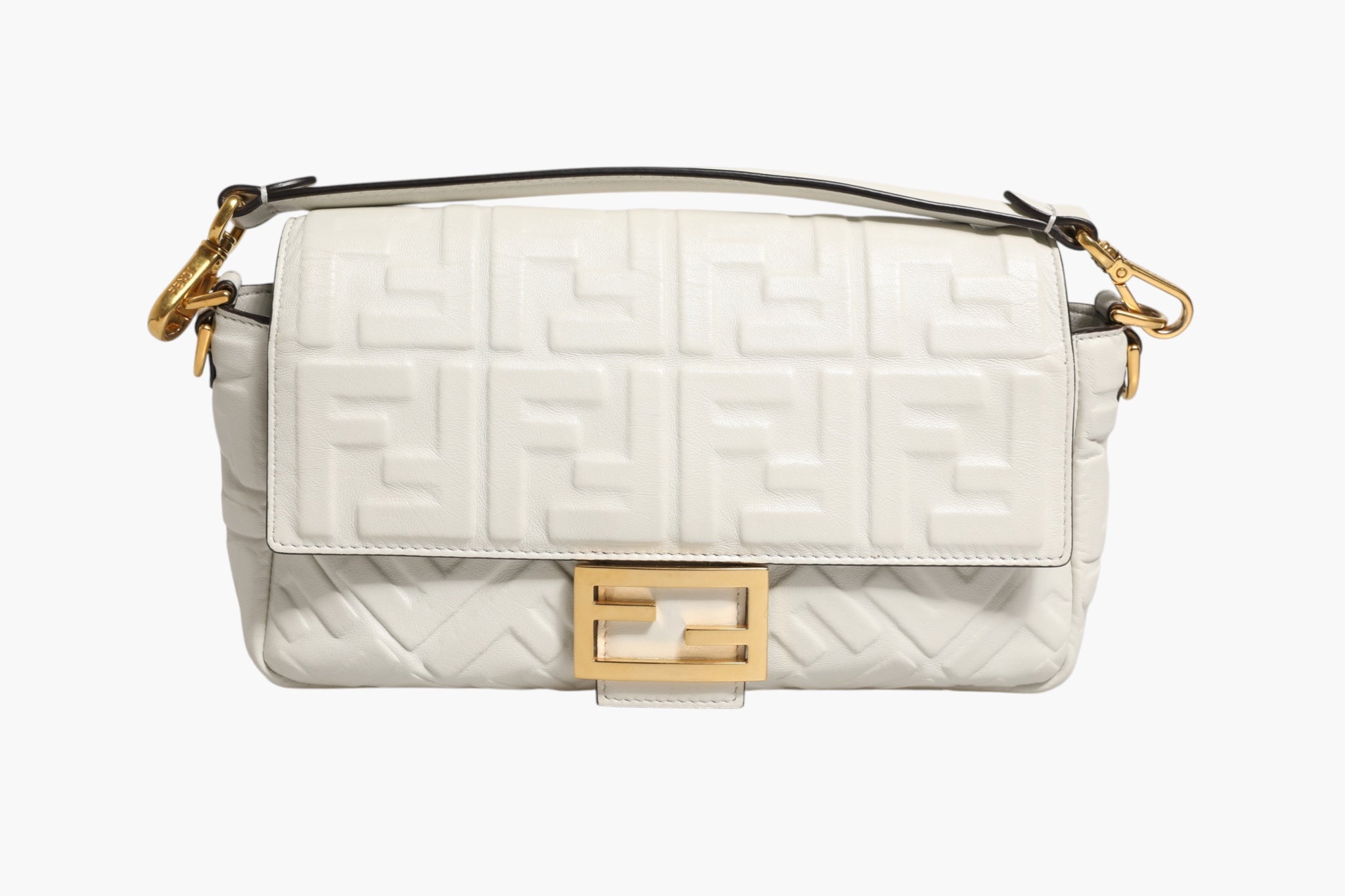 Fendi FF Embossed Women'suette Nappa Leather Women's Bag (Pre-Loved)
