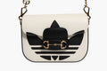 Gucci Gucci x Adidas Horsebit 1955 White Black Calfskin Leather Shoulder Women's Bag (Pre-Loved)