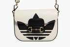 Gucci Gucci x Adidas Horsebit 1955 White Black Calfskin Leather Shoulder Women's Bag (Pre-Loved)